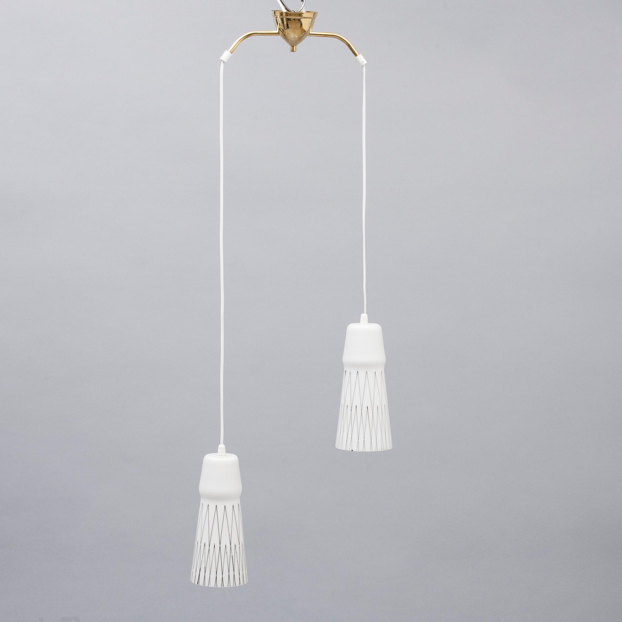 TAKLAMPA, Lisa Johansson-Pape, 1900-talets mitt. Höjd ca 90-117 cm.
