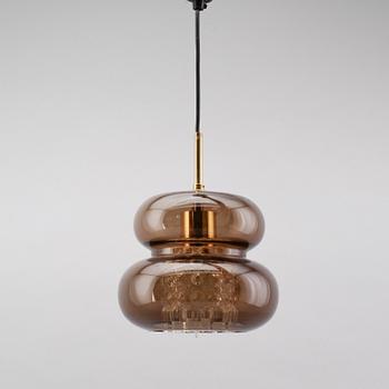 TAKLAMPA, glas, "Bubblan", Carl Fagerlund, Orrefors, 1900-talets andra hälft. Höjd ca 26 cm.