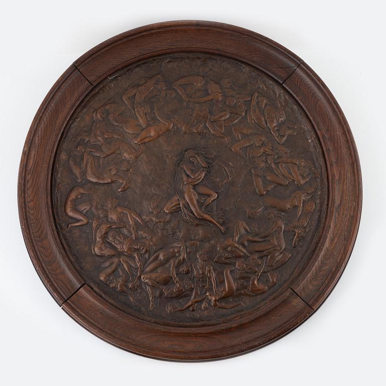 Copper plate with frame, around the year 1900.
