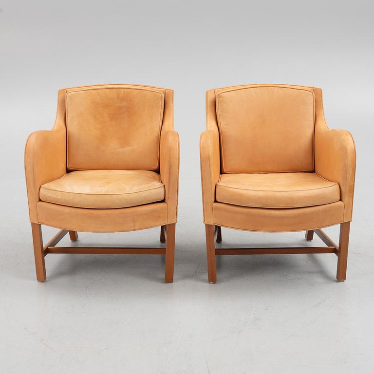 Kaare Klint & Edvard Kindt-Larsen, a pair of model "Mix 4396" armchairs, Rud Rasmussen, Demark.