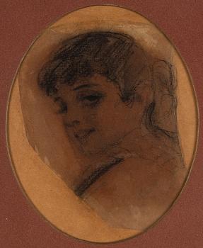 Anders Zorn, kolteckning, signerad med blyerts, troligen utförd omkring 1879.