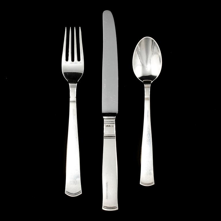 BESTICK, 28 st,  silver, "Rosenholm, Jacob Ängman, GAB, Stockholm, 1900-talets andra hälft, vikt 760 g.