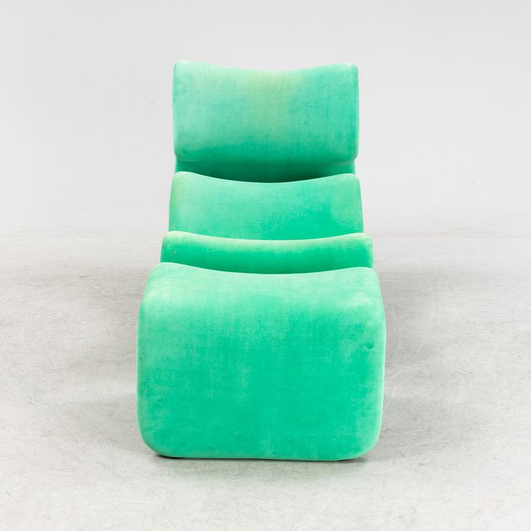 Jan Ekselius, an 'Etcetera' easy chair with ottoman, JO Carlssons Möbelindustri, Vetlanda.