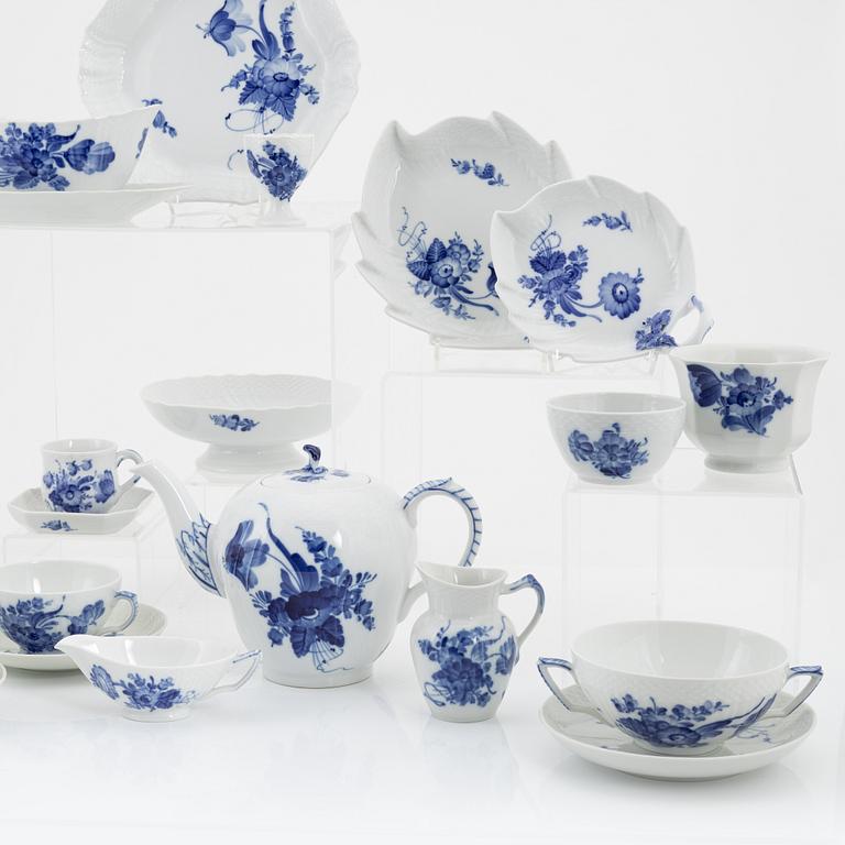 A porcelain coffee and dinner service, 116 pieces, 'Blue flower', Royal Copenhagen, Denmark.