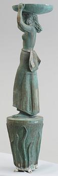 An Arvid Källström patinated bronze sculpture for a fountain.