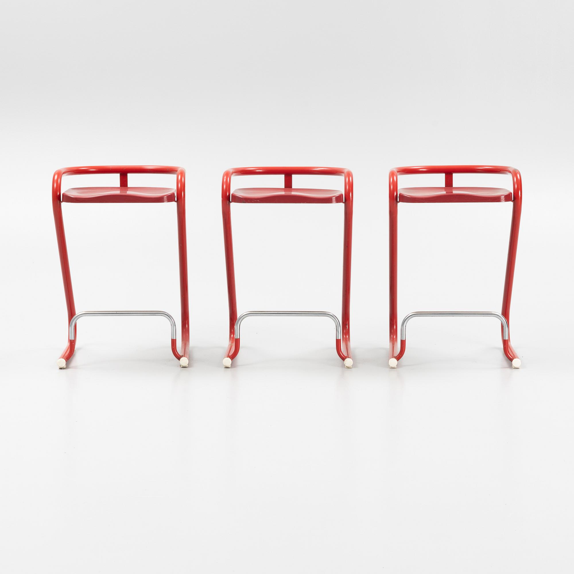 A set of three S70-3 barstools by Börge Lindau & Bo Lindekrantz for Lammhults 1968.