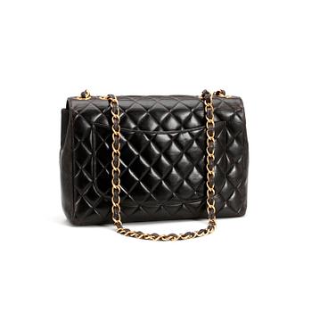 CHANEL, a quilted black leather shoulder bag, "Flap bag".