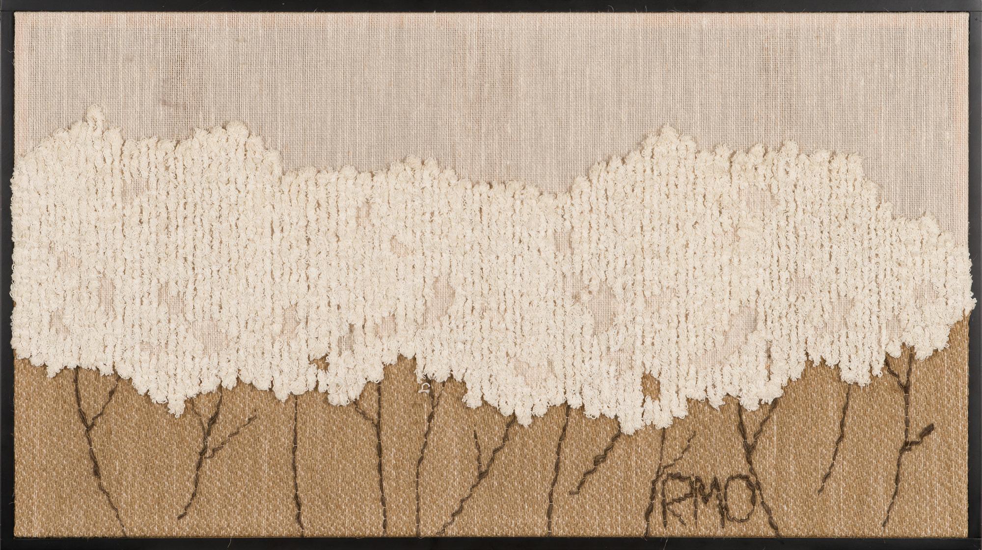 Riitta-Maija Oksanen, kuvakudos, signeerattu RMO,  Helmi Vuorelma, numeroitu 32/500.