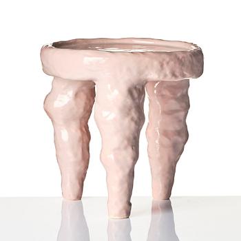 Fanny Ollas, a ceramic stool/sculpture, executed in her studio, Gustavsberg, Stockholm.
