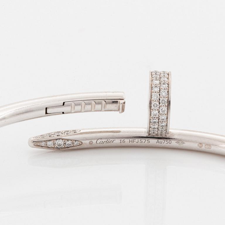 Cartier armband "Juste en Clou" 18K vitguld med runda briljantslipade diamanter.