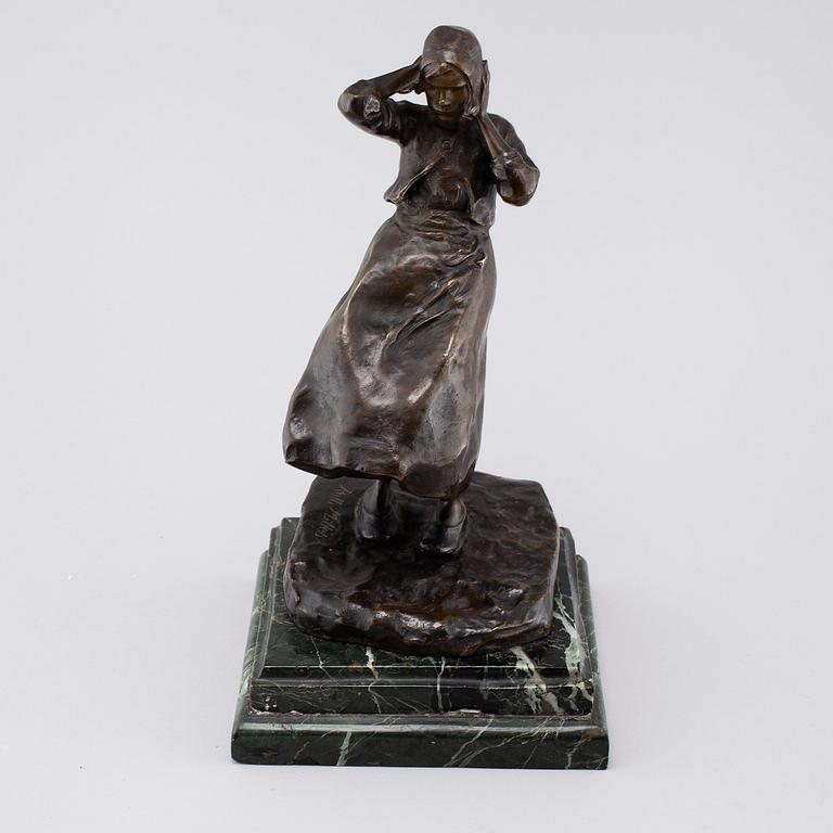 RUTH MILLES, a bronze sculpture, signed.