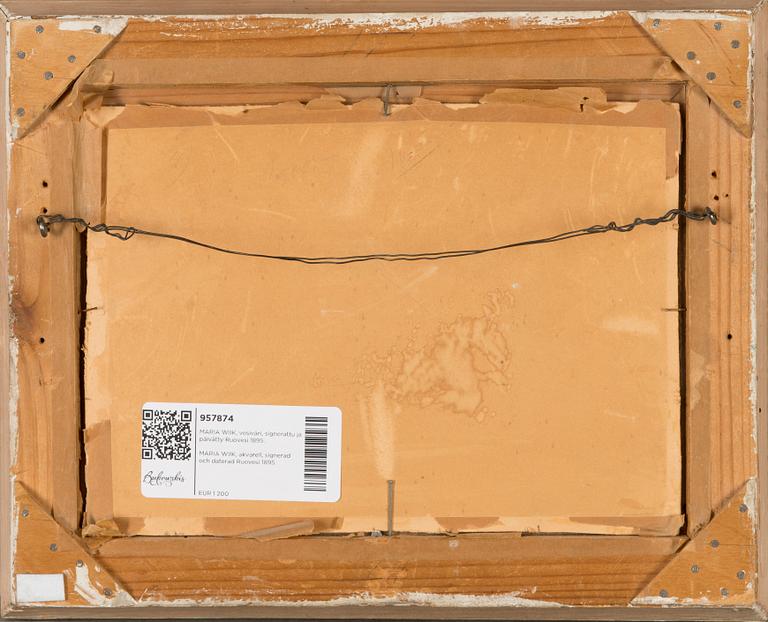 MARIA WIIK, watercolour, signed and dated Ruovesi 1895.