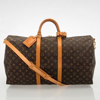 Louis Vuitton, a Monogram Canvas 'Keepall 55 Bandoulière' weekend bag.