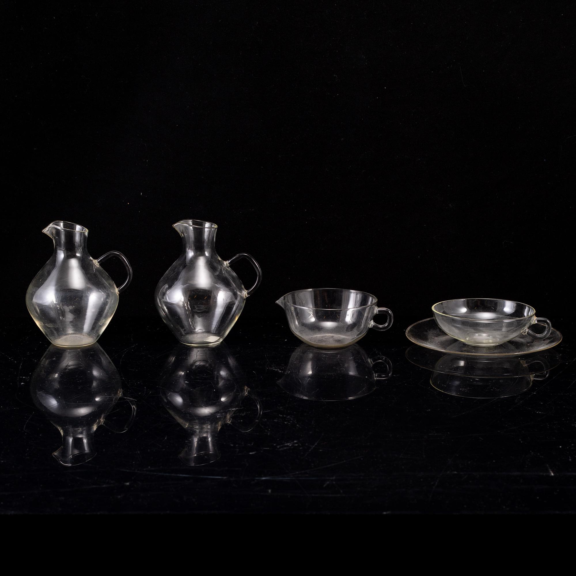 WILHELM WAGENFELD,  glasservis, 11 delar, Jenaer Glaswerk, Schott & Gen, Tyskland.