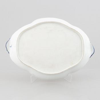 A "Blue fluted" / "Musselmalet" porcelain tray, Royal Copenhagen, 1850s.