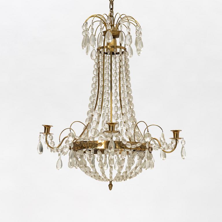 A late Gustavian style chandelier, first half of the 20th Century.