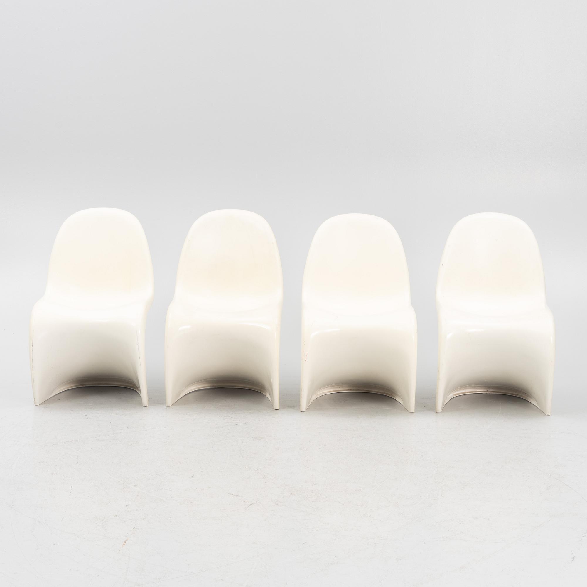 Verner Panton, stolar, 4 st, "Panton chair", Herman Miller, 1971-77.
