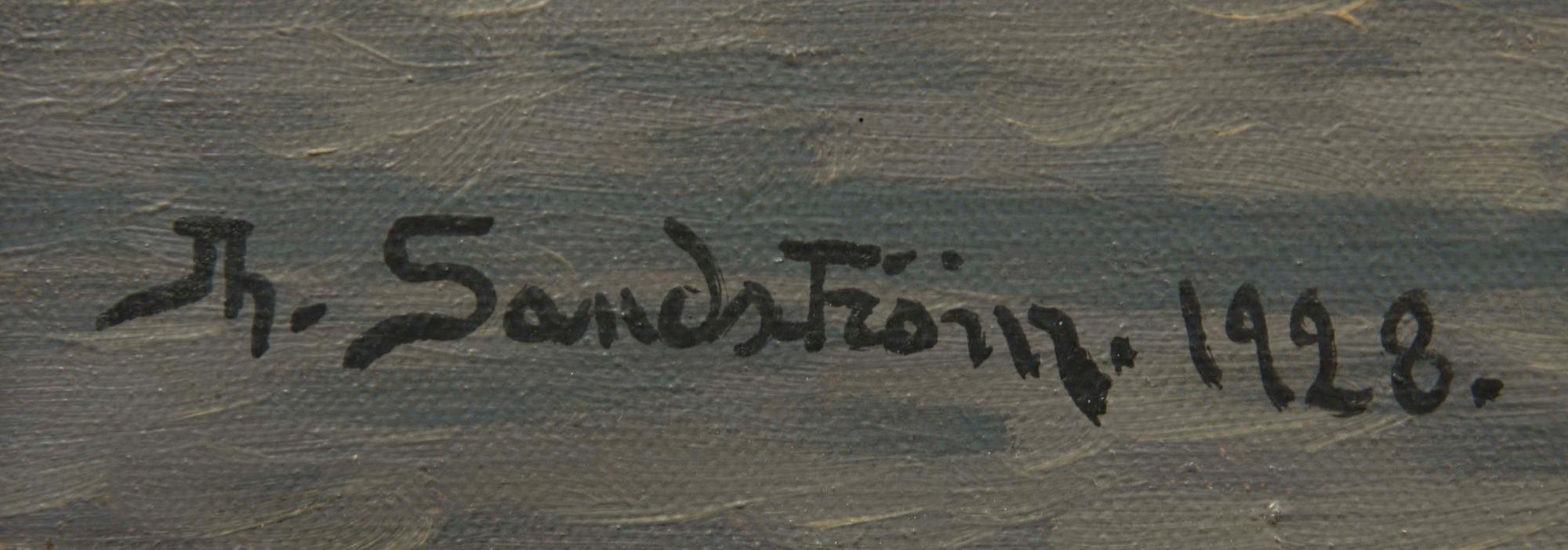 JOHAN OSSIAN-ANDERSSON, olja på duk, sign Th. Sandström och dat 1928.