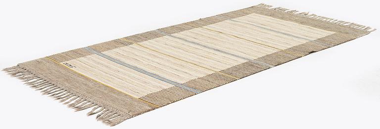 Märta Måås-Fjetterström, matta, "T.matta, vita släta", rölakan, ca 203 x 102 cm, signerad MMF.