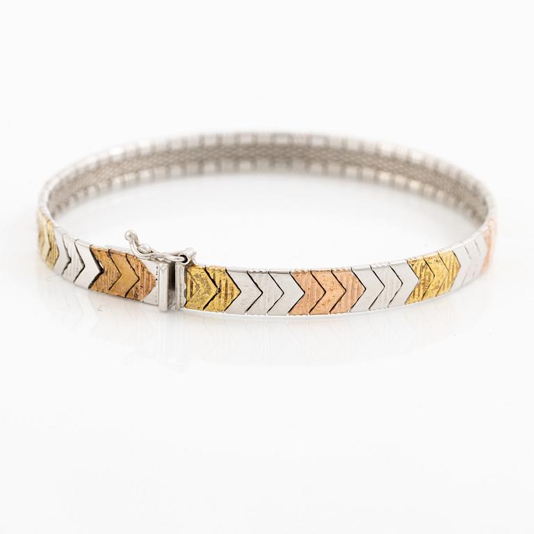 Bracelet in three colours, sterling silver.