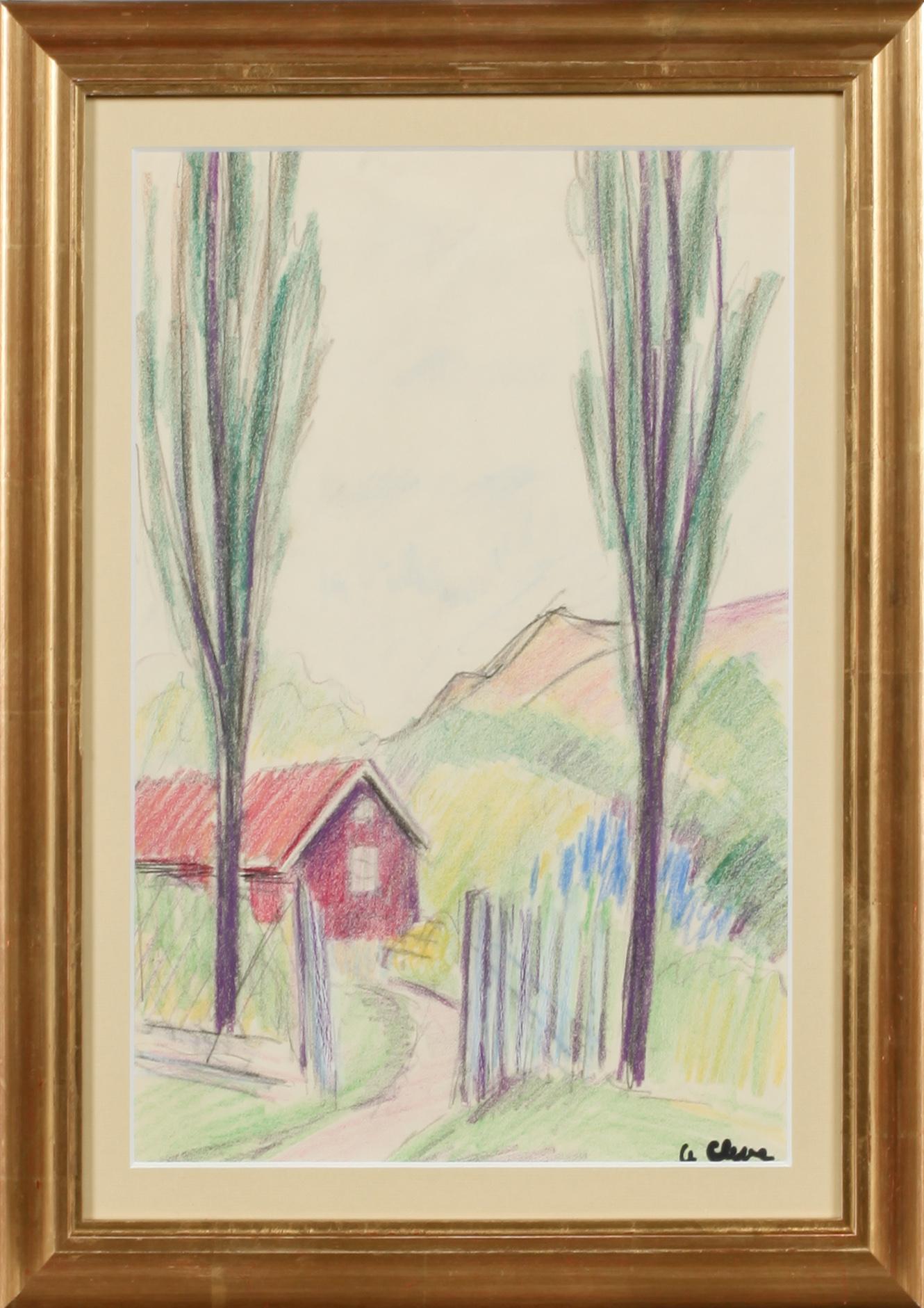 AGNES CLEVE, pastell, signerad.