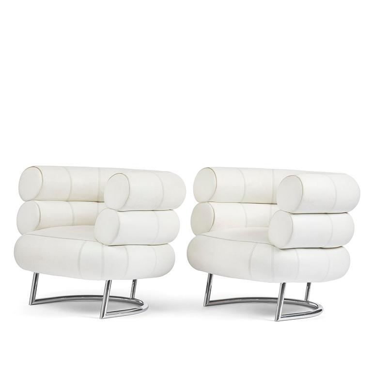 Eileen Gray, fåtöljer, ett par, "Bibendum", ClassiCon, Tyskland, efter 1990.