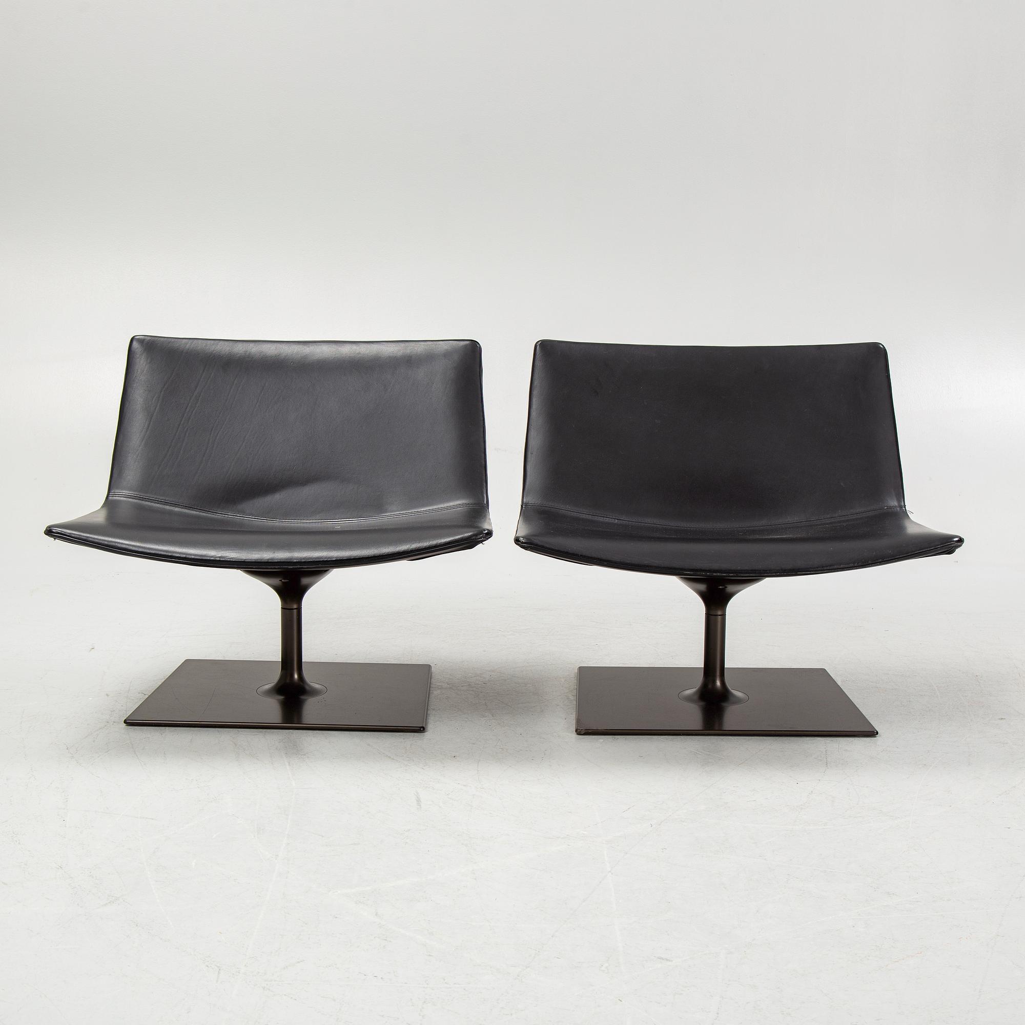 Lievore Altherr Molina, a pair of "Catifa 80" lounge chairs, Arper, Italy.