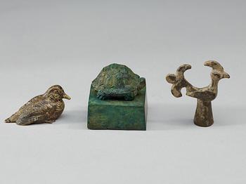 FIGURINER, 12 stycken, brons. Bland annat Skytiska och Luristanska, 1000-200 f.Kr.