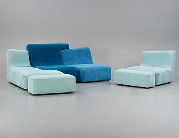 Philippe Nigro, a set with sofa and easy chair, 6 pieces, "Confluences", Ligne Roset, France, 2000s.