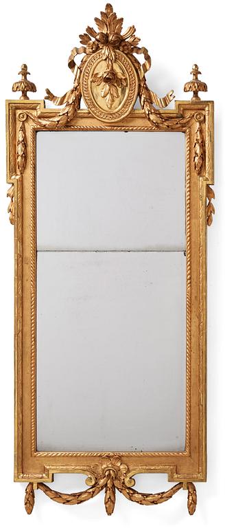SPEGEL, av Per Westin (bildhuggare och spegelmakare i Stockholm från 1776). Gustaviansk.
