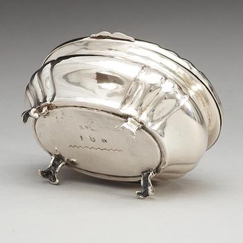 A Swedish 18th century silver casket, makers mark of Petter Ersson Lund, Stockholm 1747.