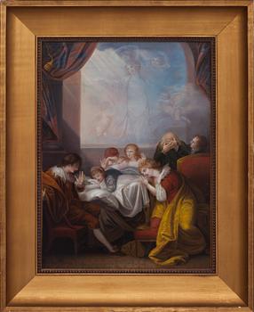 OKÄND KONSTNÄR, olja på dubblerad duk, 1800-tal.