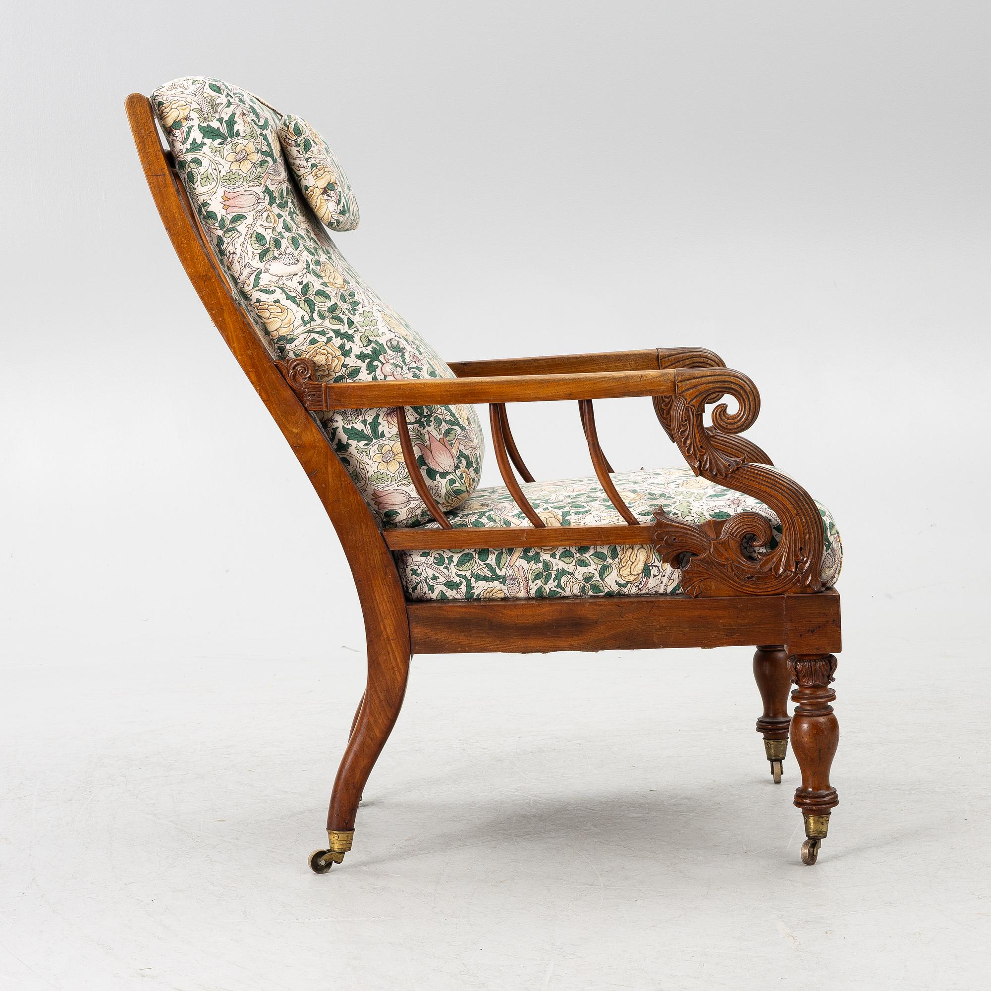 Armchair, Empire, PL Wolff Cabinetmaker Stormgaden No 194, Denmark. First half of the 19th century.