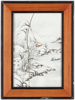 PLAKETTER, 4 st, porslin, Kina, modern tillverkning.