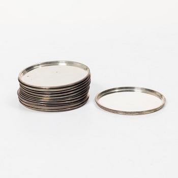 Wiwen Nilsson, Coasters, 12 pcs, sterling silver, Anders Nilsson, Lund, 1942–1946.