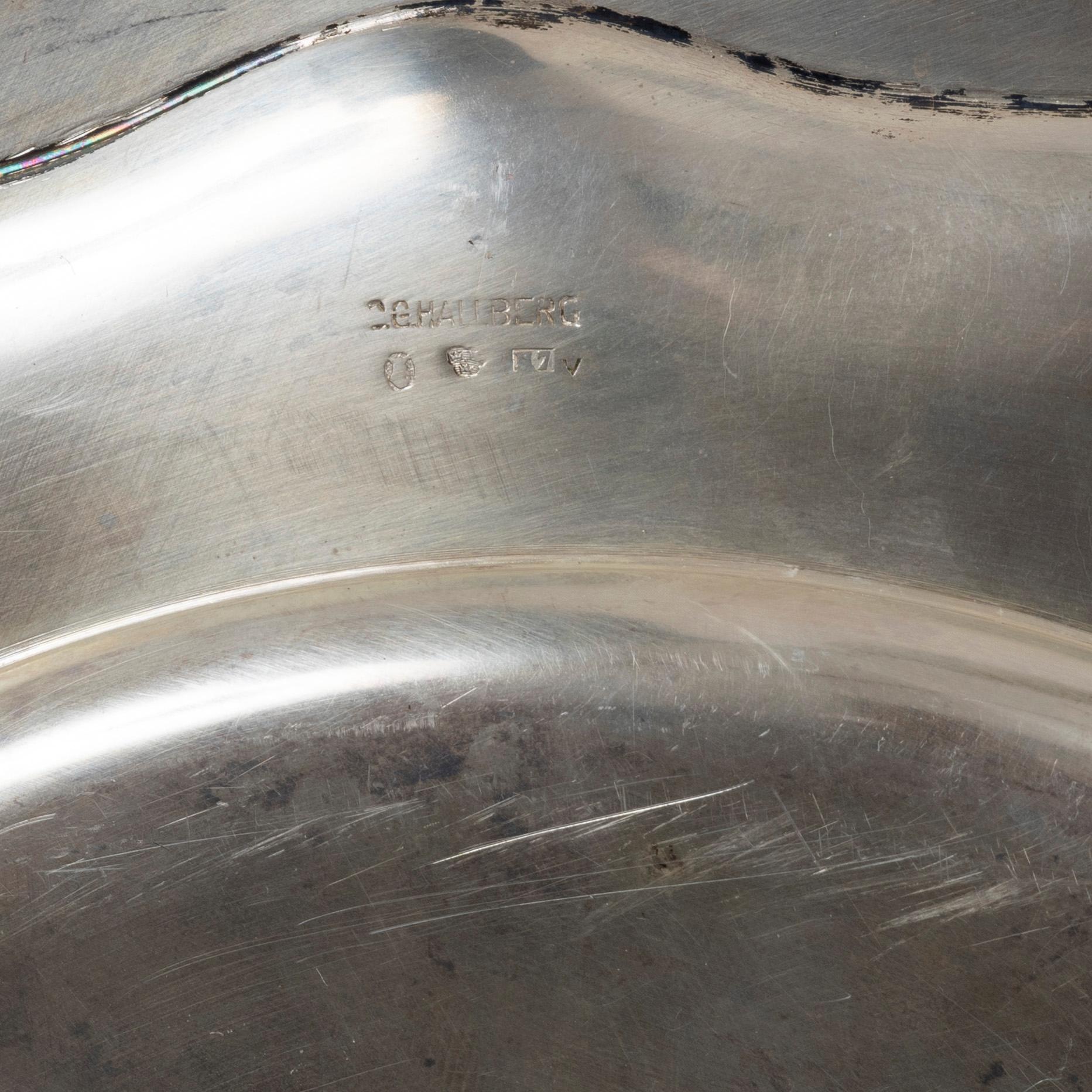 Three silver dishes, Sweden, 1910-32.