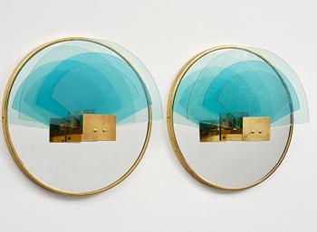 Hans-Agne Jakobsson, vägglampor, ett par, modell "C 2446", Hans-Agne Jakobsson AB, Markaryd, ca 1981-83.