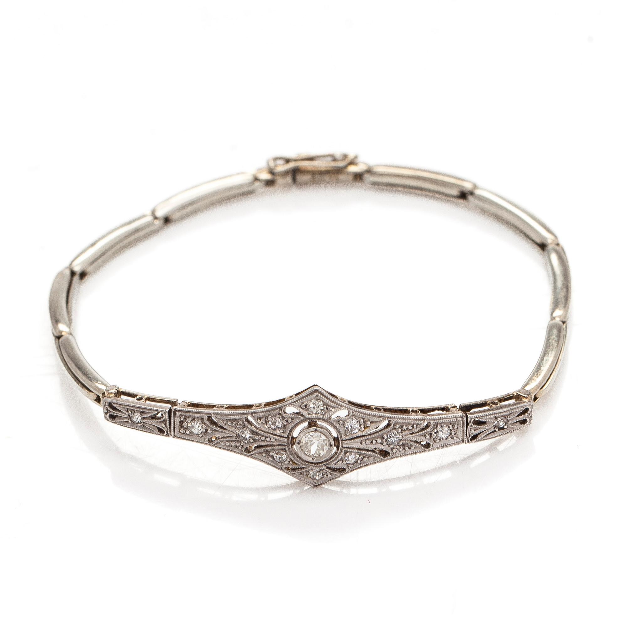 Armband, gammal- och 8/8-slipade diamanter, 18K vitguld.