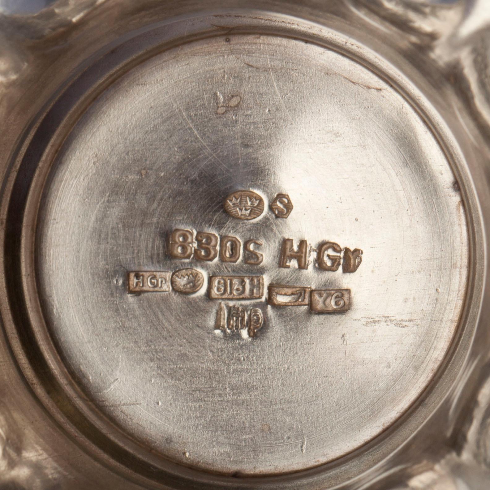 STRÖARE, 3 st, silver, en med finska och svenska stämplar, 1950-tal. Tot. vikt 284 g.