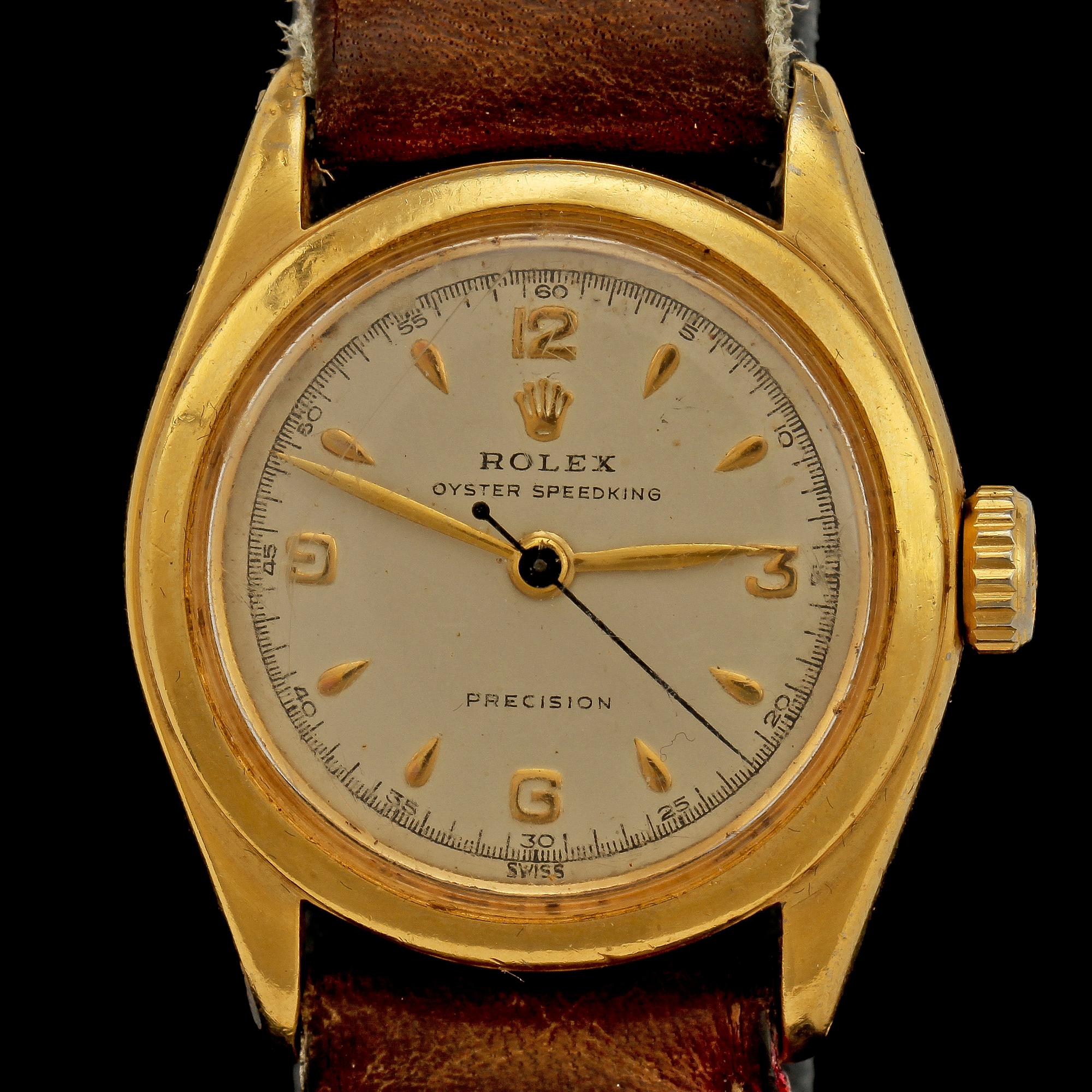 HERRARMBANDSUR, Rolex, Oyster Speedking, guld på stål, 1900-talets mitt. Vikt 33 g.