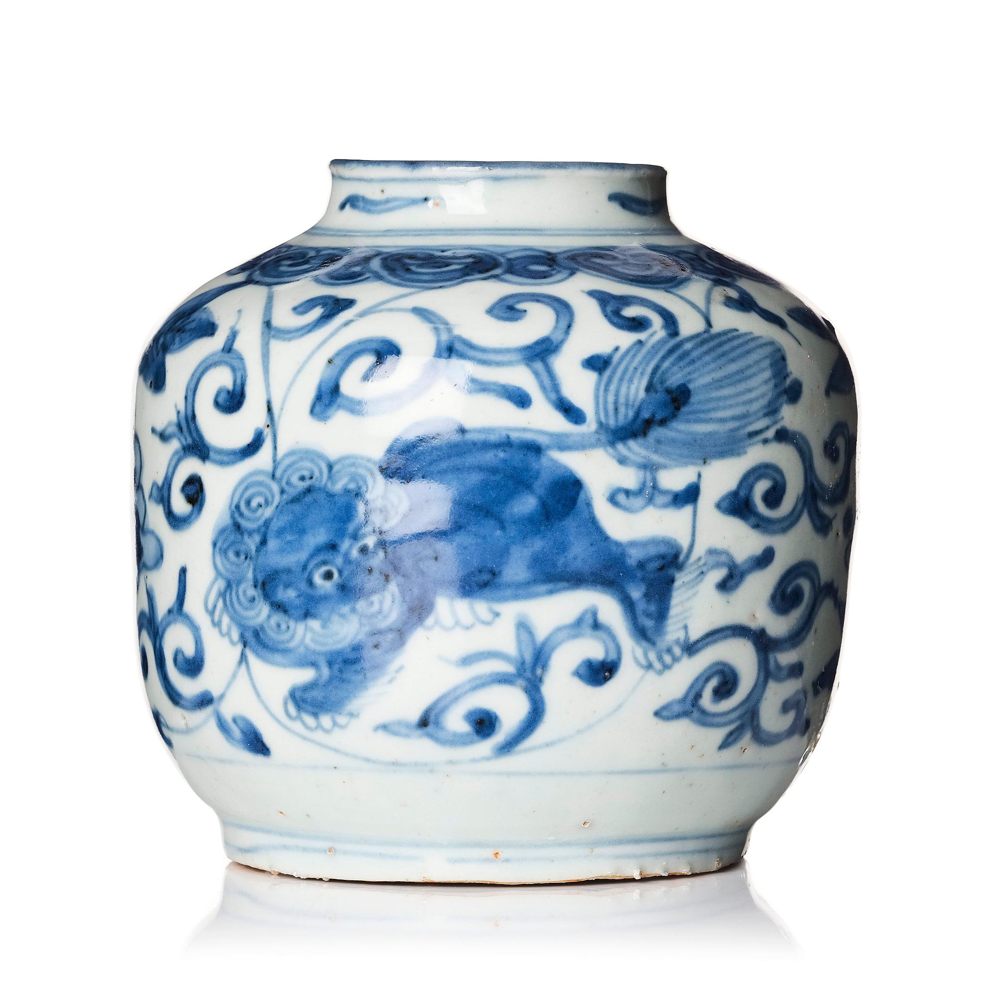 A blue and white jar, Ming dynasty (1368-1644).