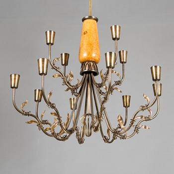 A 1940's chandelier presumably by Gunnel Nyman for Idman.