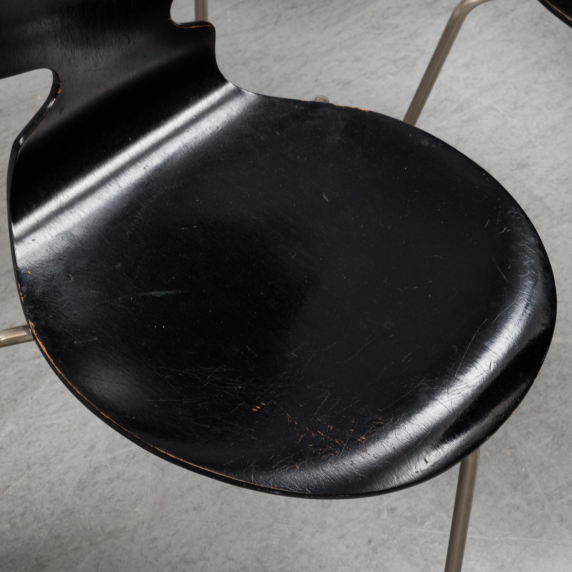 Eight 'Ant' chairs by Arne Jacobsen for Fritz Hansen.