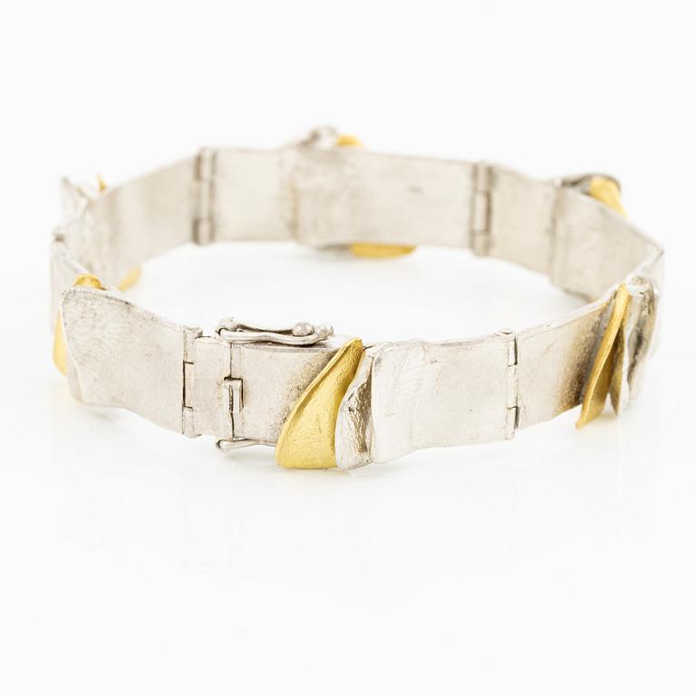 Bracelet silver and gilded silver.