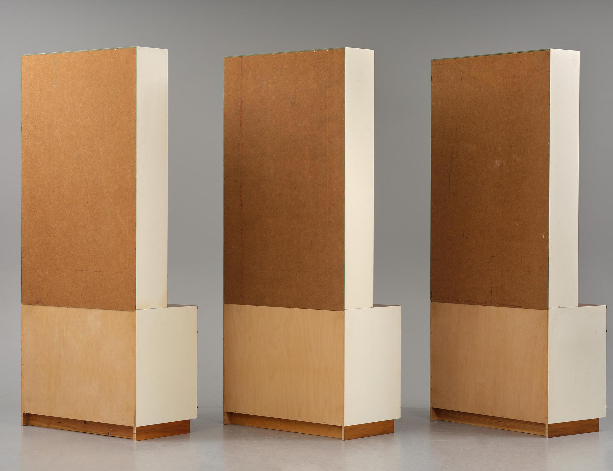 Josef Frank, a set of three bookcases model "B 2255", Firma Svenskt Tenn, mid-20th century, provenance Estrid Ericson.