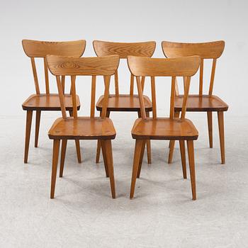 Carl Malmsten, a set of five pine chairs from Karl Andersson & Söner.