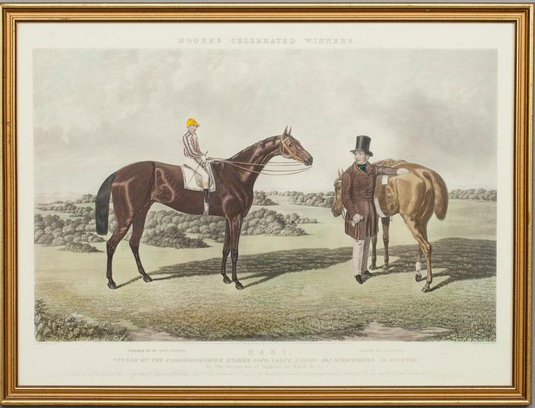 HENRY T. DAVIS, mukaan, väritetty gravyyri, kaivertaja Charles Hunt, Englanti 1850.