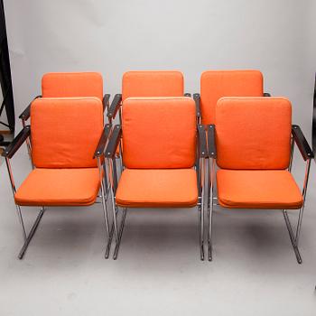 KARMSTOLAR, 6 st, "Skaala" Yrjö Kukkapuro, Avarte Oy. Modellen formgiven 1980.