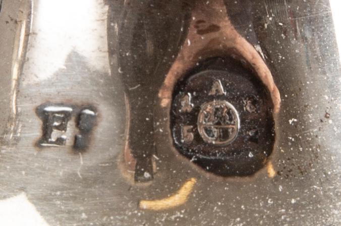 A pair of Austrian silver candle sticks Vienna 1852 weight 626 gr.