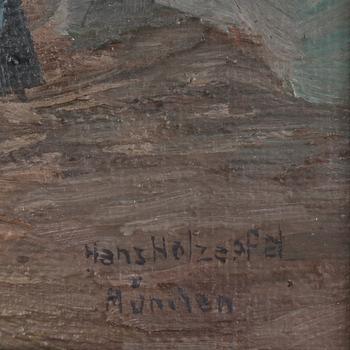 HANS HOLZAPFEL, Tyskland. Signerad Hans Holzapfel München. Oljemålning på duk.